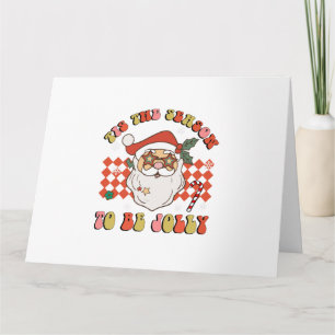 Tis The Season To Be Jolly Christmas Santa Retro G Card