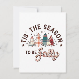  Tis the Season to Be Jolly Christmas Santa Xmas  Note Card