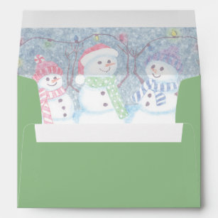 Tis The Season To Be Jolly Funny Snowmen Blue Envelope