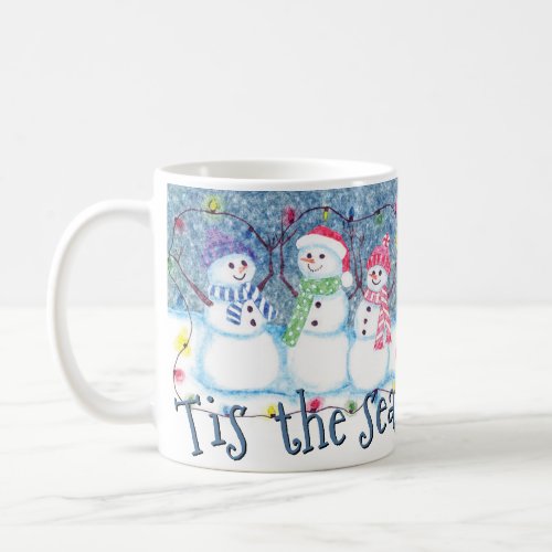 Tis The Season To Be Jolly Funny Snowmen Coffee Mug