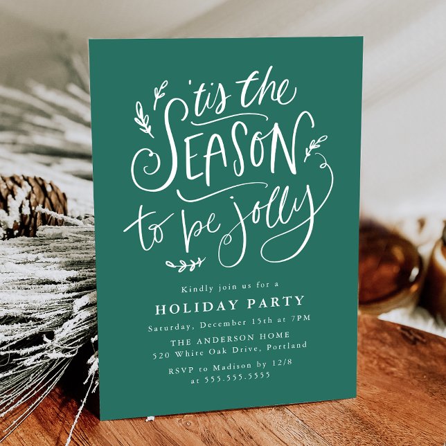 'Tis The Season to be Jolly Green Holiday Party Invitation (Creator Uploaded)