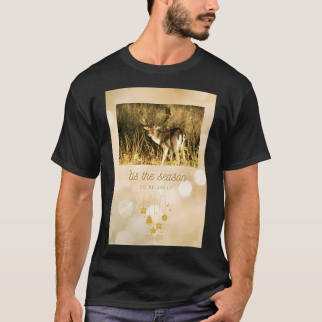 Tis The Season To Be Jolly Reindeer T-Shirt (Front)