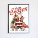 'Tis the season to be jolly vintage Santa Poster<br><div class="desc">Brighten up your home this holiday season with our enchanting 'Tis the Season to be Jolly Vintage Santa Poster. Embellished with cheerful and heartwarming imagery, this poster will fill any room with festive spirit. The carefully crafted vintage design showcases Santa Claus in all his splendor, reminding us of the joy...</div>