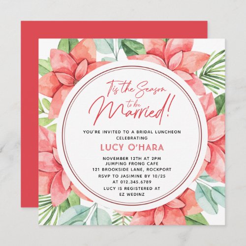 Tis the Season to be Married Bridal Luncheon Invitation
