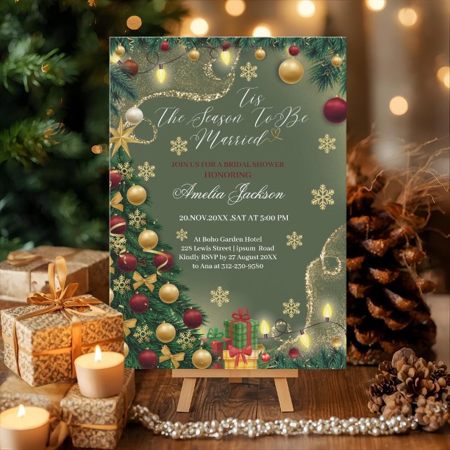 Tis the Season to be Married Bridal Shower  Invitation (Creator Uploaded)