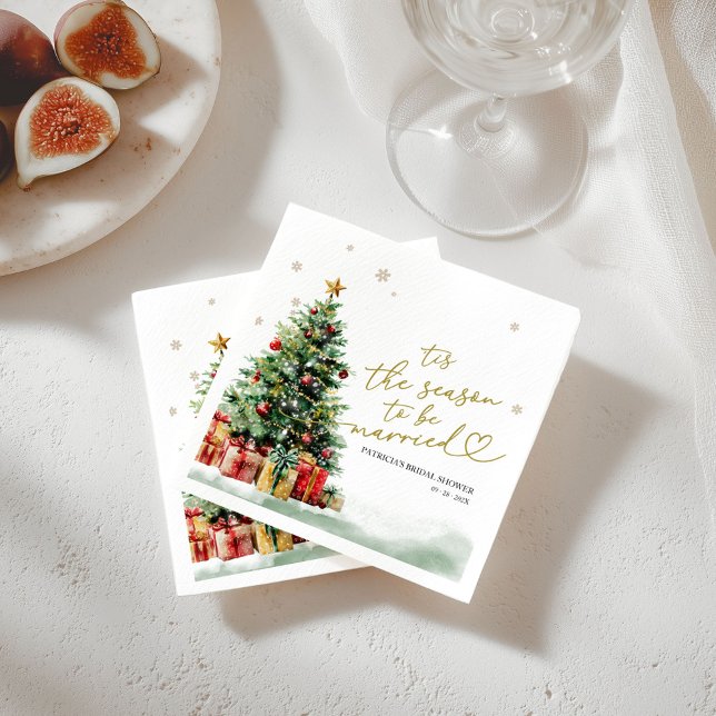 Tis the Season to be Married Bridal Shower Napkins (Creator Uploaded)