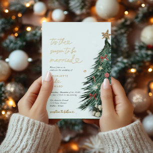 Tis The Season To Be Married Christmas Wedding Foil Invitation