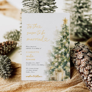 Tis The Season To Be Married Christmas Wedding Foil Invitation
