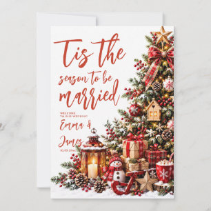 Tis the Season to Be Married Christmas Wedding Invitation