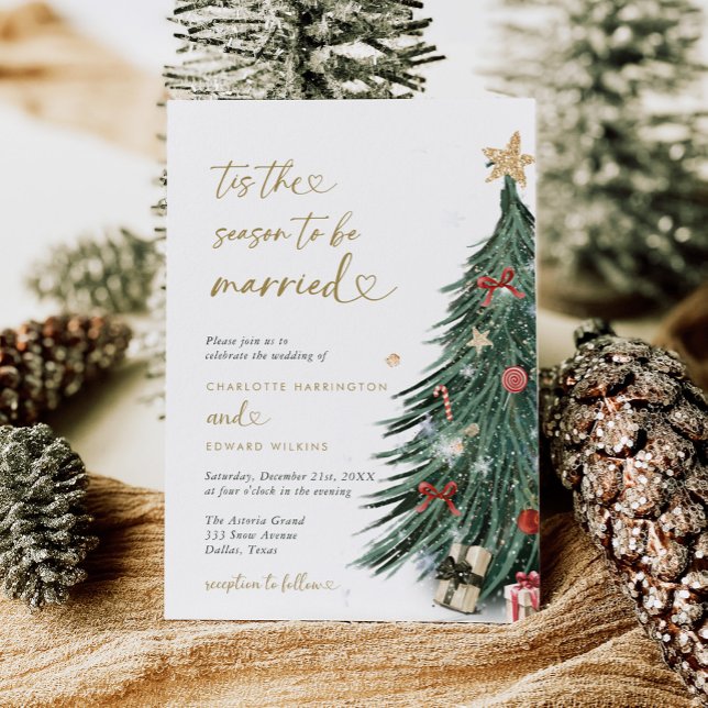 Tis The Season To Be Married Christmas Wedding Invitation (Creator Uploaded)