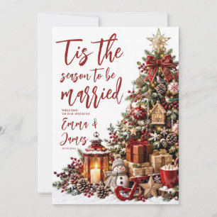 Tis the Season to Be Married Christmas Wedding Invitation