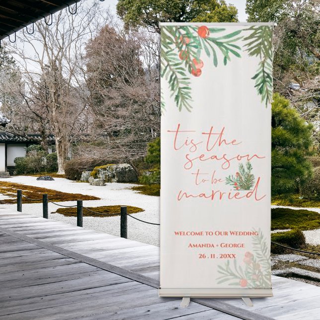Tis the Season to be Married Christmas Wedding Retractable Banner (Tis the Season to be Married Christmas Wedding Retractable Banner)
