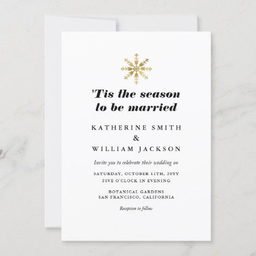 Tis the Season to be Married Elegant Wedding Invitation