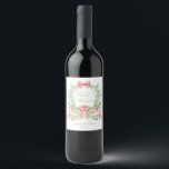 Tis the Season to Be Married First Christmas Photo Wine Label<br><div class="desc">Wine label features a Christmas Wreath with red bows on the front with text that says "tis the Season to be Married." You can personalize with your name and year.</div>