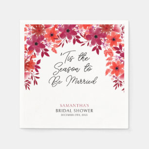 'Tis the Season to Be Married Floral Bridal Shower Napkins