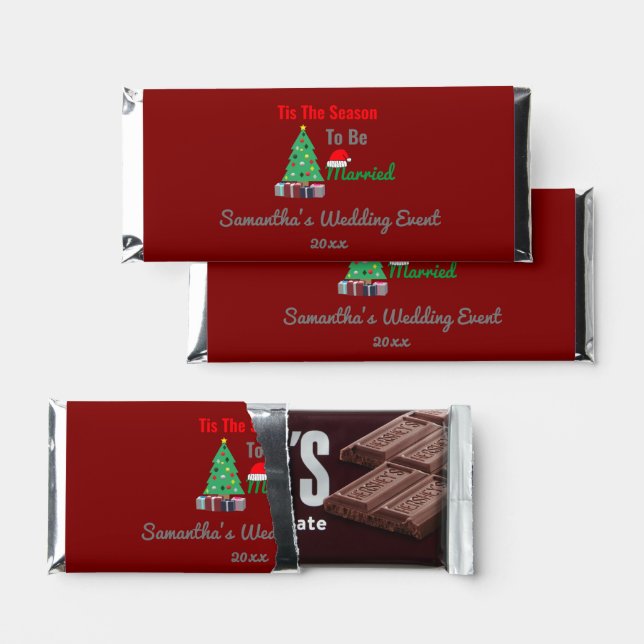 Tis The Season To Be Married Hershey Bar Favors (Front)