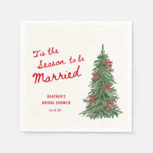 Tis the Season to be Married Holiday Bridal Shower Napkins