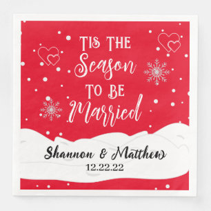 Tis the Season to be Married Personalized Napkins