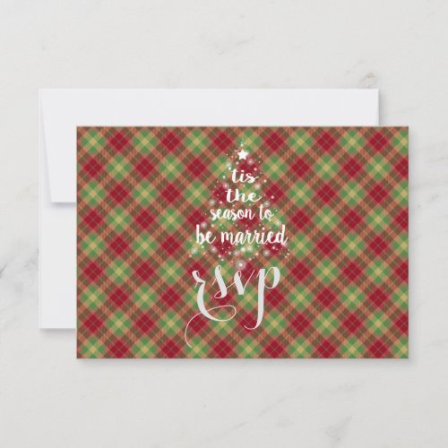 Tis the season to be married Red Plaid RSVP