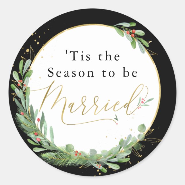 Tis the Season to be Married Wedding Envelope Seal (Front)