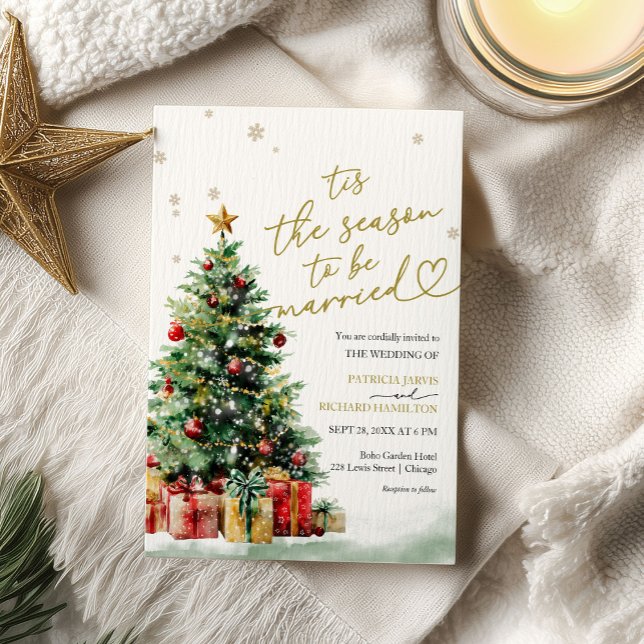 Tis the Season to be Married Wedding Invitation (Creator Uploaded)