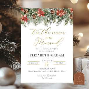 Tis The Season To Be Married Wedding Invitation