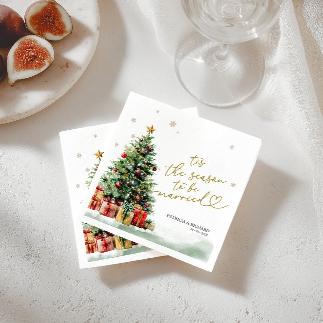 Tis the Season to be Married Wedding Napkins (Creator Uploaded)