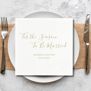 Tis the Season To Be Married Wedding Napkins
