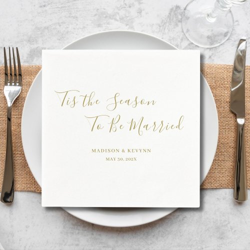 Tis the Season To Be Married  Wedding Napkins