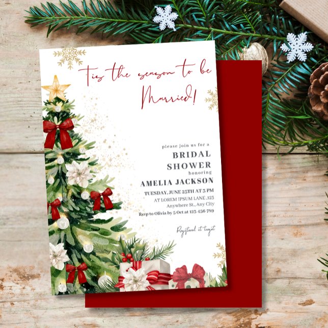 Tis the Season to Be Married Winter Bridal Shower Invitation (Creator Uploaded)