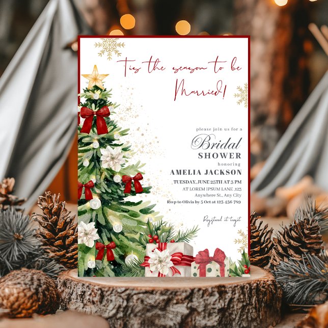Tis the Season to Be Married Winter Bridal Shower Invitation (Creator Uploaded)