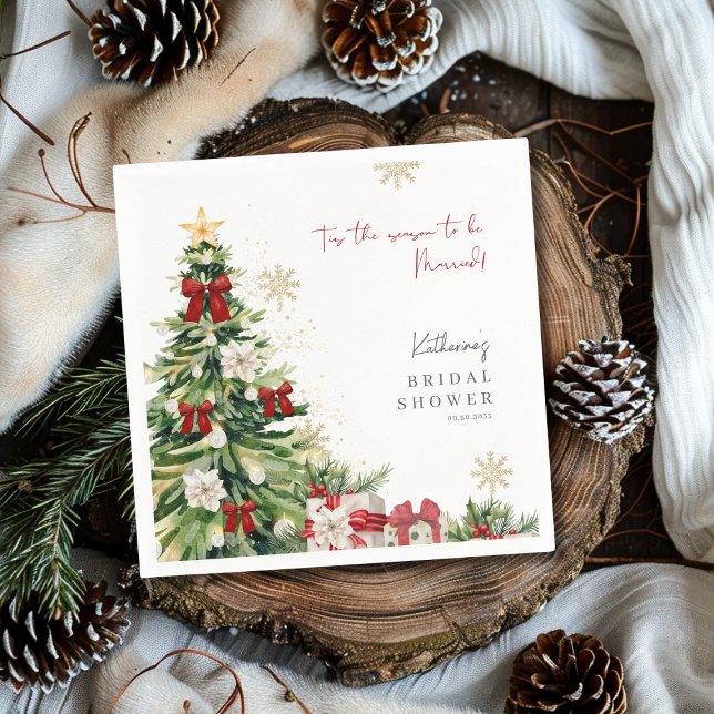 Tis the Season to be married Winter Bridal Shower  Napkins (Creator Uploaded)