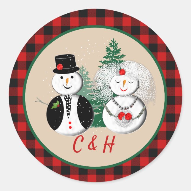 Tis The Season To Be Married Winter Cute Classic Round Sticker (Front)