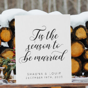 'Tis The Season to be Married Winter Wedding Faux Canvas Print