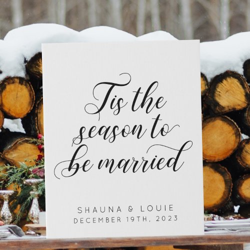 Tis The Season to be Married Winter Wedding Faux Canvas Print