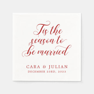 Tis The Season To Be Married Winter Wedding Napkins