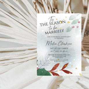 Tis the Season to Be Married Xmas Bridal Shower Invitation