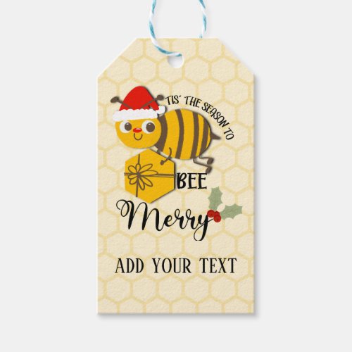 Tis the season to be merry bee  card gift tags