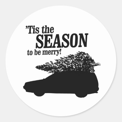 Tis the season to be merry classic round sticker