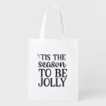 Tis The Season To Be New Year Celebration Retro Cl Grocery Bag