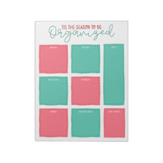 Tis the Season to be Organized Christmas Planner Notepad