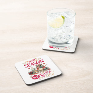 'Tis The Season to Be Reading Beverage Coaster