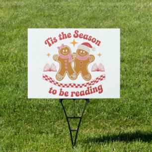 Tis The Season To Be Reading Christmas School  Sign