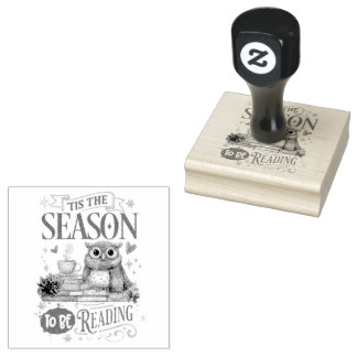 'Tis The Season to Be Reading  Rubber Stamp
