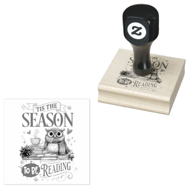 'Tis The Season to Be Reading  Rubber Stamp (Stamped)