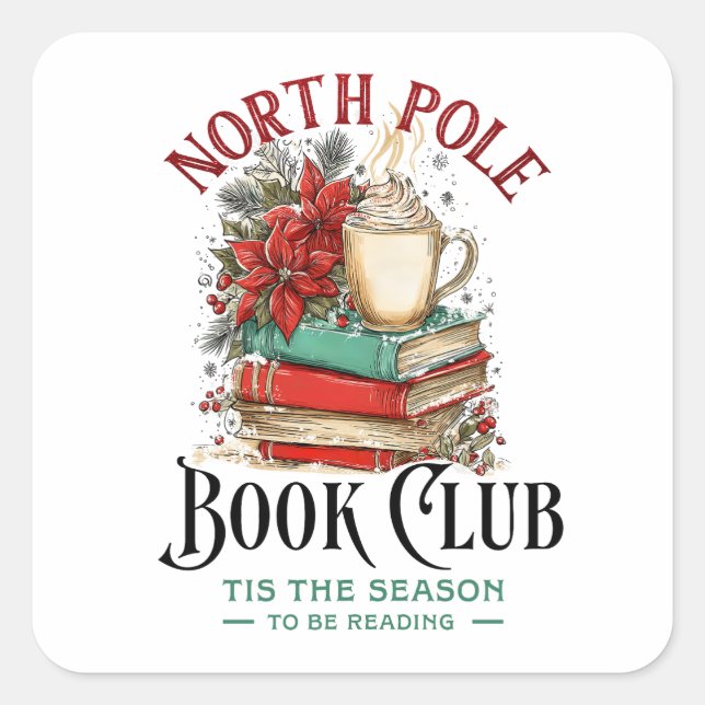 'Tis the Season to Be Reading  Square Sticker (Front)