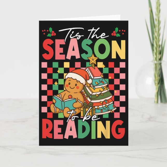 Tis The Season To Be Reading Teacher Christmas Gin Card (Front)
