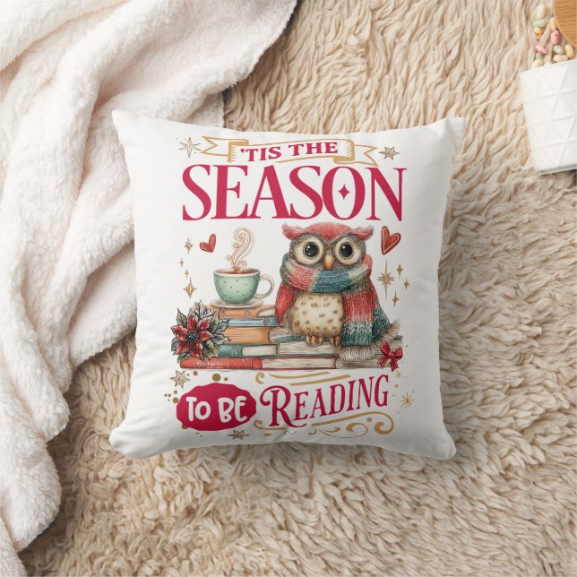 'Tis The Season to Be Reading  Throw Pillow (Blanket)