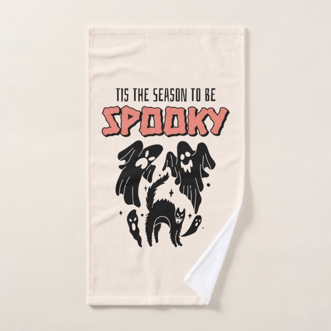 Tis the Season to be Spooky Creepy Halloween  Hand Towel (Hand Towel)