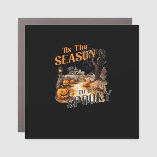 Tis The Season To Be Spooky Fall Halloween Retro C Car Magnet